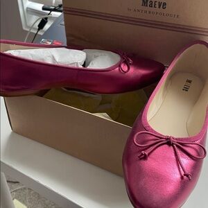 Anthropologie Maeve Magenta Flats